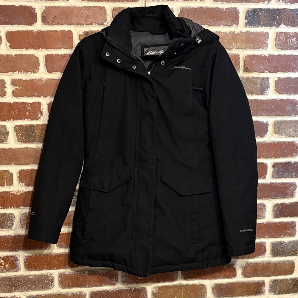 Eddie Bauer Black Insulated  down Parka coat small
